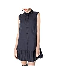 Sleeveless Pleated  Shirt  Dress