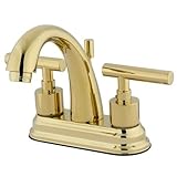 Kingston Brass KS8612CML Manhattan Two Handle Centerset Lavatory Faucet With Brass Pop-Up, Polished