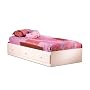 South Shore Furniture, Crystal Collection, Twin Mates Bed 39", Pure White