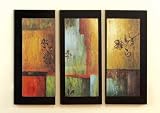 Very Modern Style Wood Art Wall Dcor Set of 3