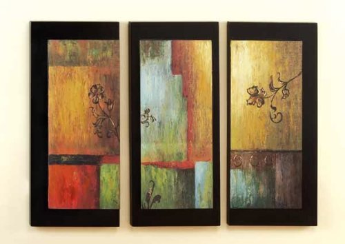 Very Modern Style Wood Art Wall Décor Set of 3