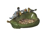 IMAGE OF Birds Leaf Birdbath Birdfeeder Polystone 13 X 12 X 6 Set Of 2