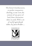 The farmer's landmeasurer, or pocket companion; showing, at one view, the content of any piece of land, from dimensions taken in yards. With a set of useful agricultural tables. By James Pedder ...