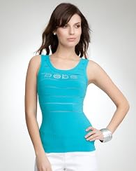 bebe Logo Shadow Stripe Tank Sweater