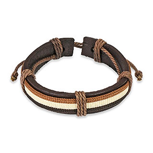 Leather Bound Bear Pride Flag Bracelet - LGBT Gay Bear Pride