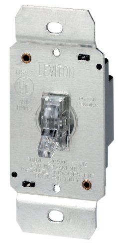 Leviton L00-06691-000 SP Illuminated Toggle Dimmer 600-Watt 120V Clear