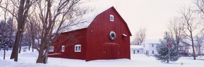 Winter, Barn, Ada, Michigan Poster