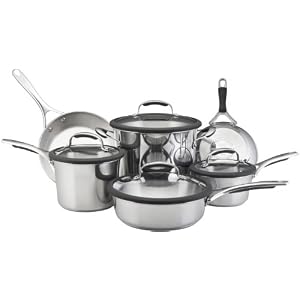 KitchenAid Gourmet 10-Piece Cookware Set Stainless Steel