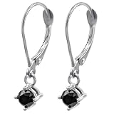 14k White or Yellow Gold Black Diamond Dangle Earrings (1/2 cttw)