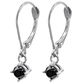 14k White or Yellow Gold Black Diamond Dangle Earrings (1 2 cttw) by Amazon.com Collection
