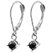 14k White or Yellow Gold Black Diamond Dangle Earrings (1/2 cttw)