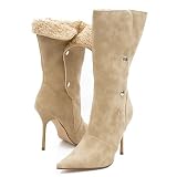 Michael Antonio Plenty Mid-Calf Boots 8 Camel (Beige)