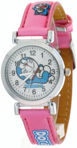 TimerMall DORAEMON Water Resistant Pink Quartz Kids Girls Baby Watches Children Time Teacher