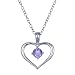 1/2 CT. Purple Amethyst Heart Pendant In Sterling Silver With 18