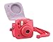 CAIUL Compatible Mini 8 Camera Case Bag with Soft PU Leather Material for Fujifilm Instax Mini 8 8+ 9 Film Camera (Raspberry)