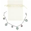 Bracelet - B276 - Lampwork, Fire Polished Glass and Swarovski (tm) Crystal Beads - Adjustable to Fit + Matching Organza Bag ~ Iridescent Aqua