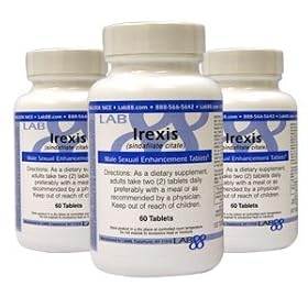 Irexis (Sindafilate Citate) Male Sexual Enhancement - 60 Blue Tablets - BUY 2 Get 1 FREE - Made in the USA by Lab88