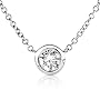 1/4ct Round Bezel Set Diamond Solitaire Necklace (HI/I1) on a 14k white gold 16" chain