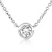 1/4ct Round Bezel Set Diamond Solitaire Necklace (HI/I1) on a 14k white gold 16 chain