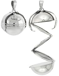 Sterling Silver Photo Ball Locket For Six Pictures, 1 inch