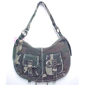 Click here to buy Green Camouflage Canvas Rhinestone Hobo Bag Camo by Coolstuff4U.