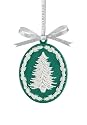 Wedgwood Tree Cameo, Christmas Ornament, Green