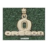 Oregon Ducks Solid 10K Gold ''O OREGON'' 7/16'' Pendant