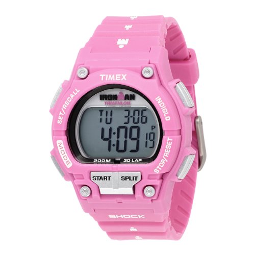 Timex Men's T5K432 IRONMAN 30-Lap Shock Hot Pink Case and Resin Strap Sports Watch