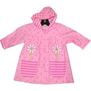 Wippette Girls' Stripe-Dot Daisy Coat Rain Jacket