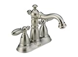 Delta 2555SS-216SS Victorian Double-Handle Centerset Lavatory Faucet with Metal Pop-Up, Stainless