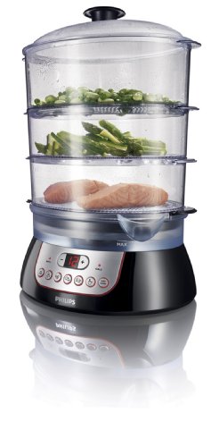 Philips - Hd 9140/90 - Cuiseur Vapeur - 3 Bols - Noir / Rouge