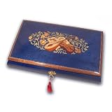 Buy Royal Dark Blue Large Hand Inlaid 22,30 and 36 Note Violin Reuge Musical Jewelry Box:...