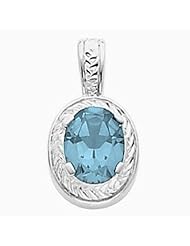 14K Yellow Gold Oval Cut Aquamarine Pendant -- LIFETIME WARRANTY
