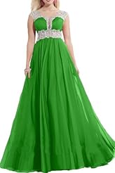 Sexy Sleeveless Empire   Waistline Sheer Chiffon/Tulle Evening Dress 