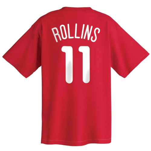 Jimmy Rollins Philadelphia Phillies Youth Name and Number Tee (Medium)