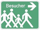 Aluminium Schild Besucher 300x400 mm geprägt Warnschild Hinweisschild