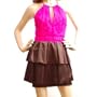 New Sexy Unique Hot Pink Black Cocktail Party Dress (Medium)