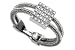 Jewelry : 18K White Gold, Matte-Finish Hand-Woven Double Strand Mesh Ring, Enhanced with Square-Shape Pave Set Diamonds.