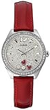 GUESS U0117L2 Red Glitter Heart Watch