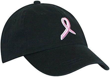 Black Ball Cap with Pink Ribbon