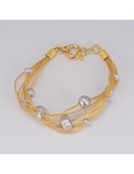 925 Sterling Silver Plane Mesh Bracelet Gold Plated And Black Rhodium New Fashion Jewelry