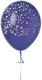 Stars-Around Balloons 11 in. (100) Purple/White