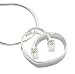 White Ice - Sterling Silver Heart Pendant with Intersecting Diamonds and 18 Necklace