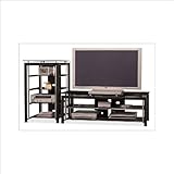 Bush Furniture Midnight Mist 60" Flat Panel TV Stand and Audio Rack