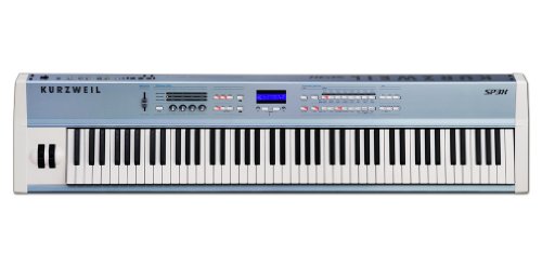 Kurzweil SP3X 88 Note Digital Stage Piano Hammer Action Keys Expanded Sound Set of 512 Programs 64 Voice Polyphony Blue and Silver