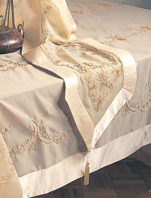 Sheer Polyester Embroidered Runner 13"x72"