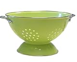 Calypso Basics 5 Quart Enamel On Steel Colander, Lime