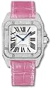 Cartier Santos 100 Diamond 18kt White Gold Pink Ladies Watch WM501751