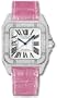 Cartier Santos 100 Diamond 18kt White Gold Pink Ladies Watch WM501751