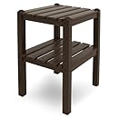 POLYWOOD TWSTMA Two Shelf Side Table, Mahogany